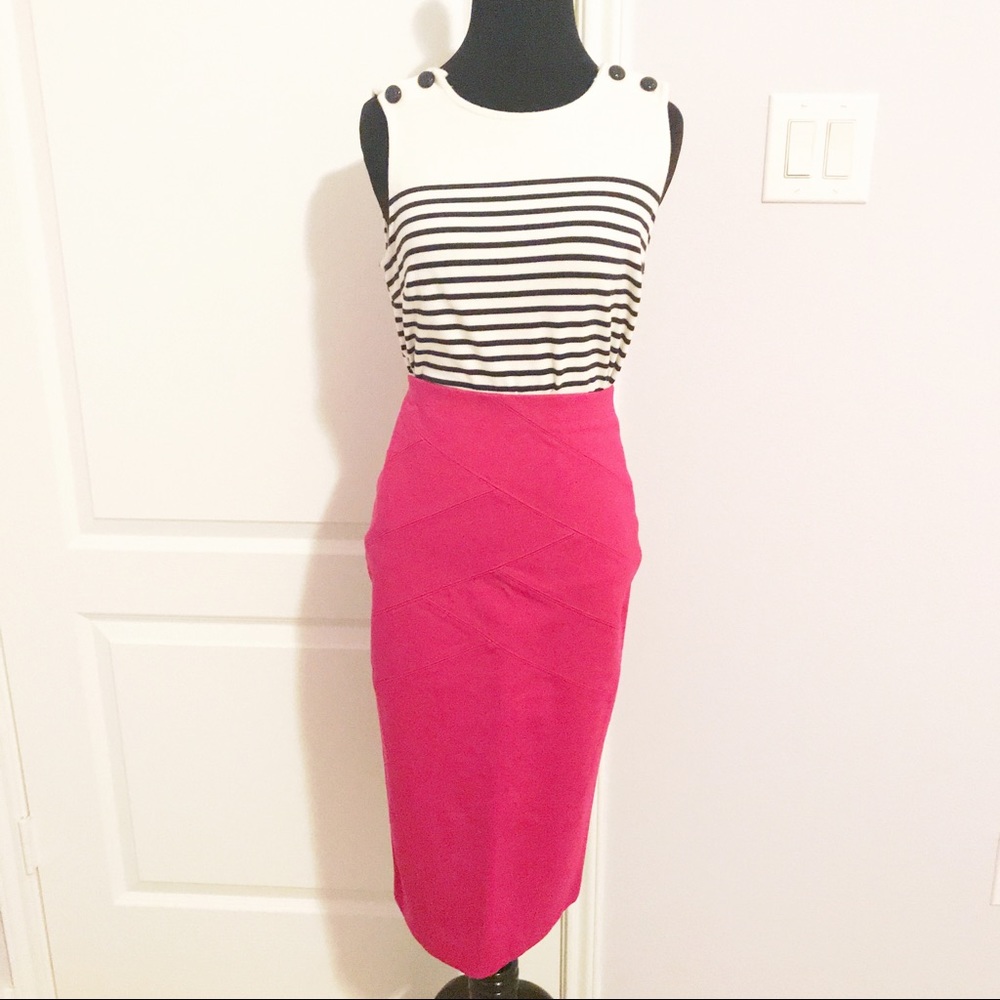 Express Magenta Pencil Skirt
